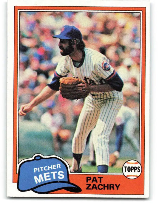 1981 Topps #224 Pat Zachry EX Excellent New York Mets Baseball Card - Baseball Card Single