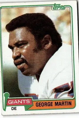 George Martin football card from 1981 Topps #225 featuring George Martin football memorabilia
