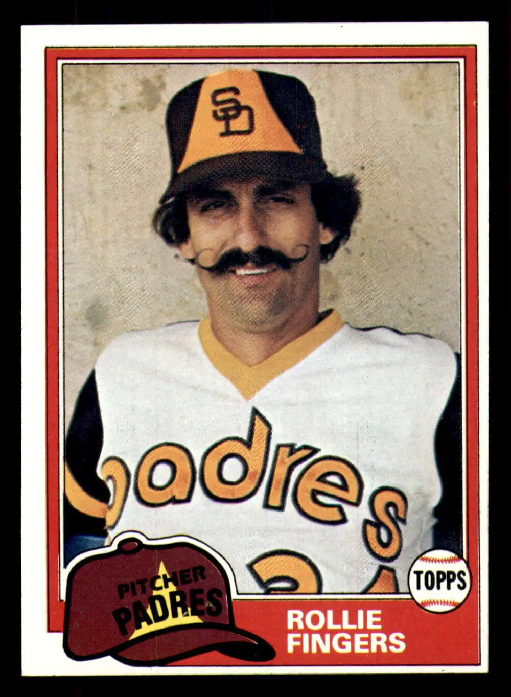 1981 Topps #229 Rollie Fingers EX Excellent San Diego Padres Baseball Card - Baseball Card Single