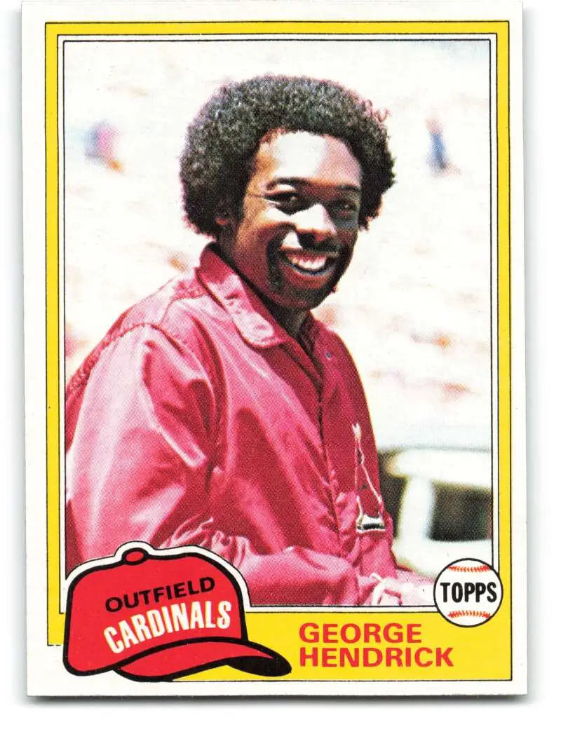 1981 Topps #230 George Hendrick EX Excellent St. Louis Cardinals Baseball Card - Baseball Card Single