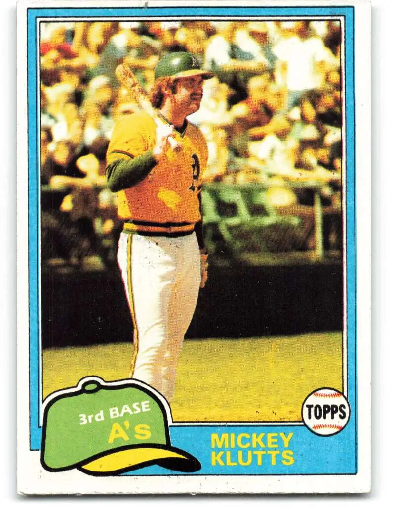 1981 Topps #232 Mickey Klutts EX Excellent Oakland Athletics Baseball Card - Baseball Card Single
