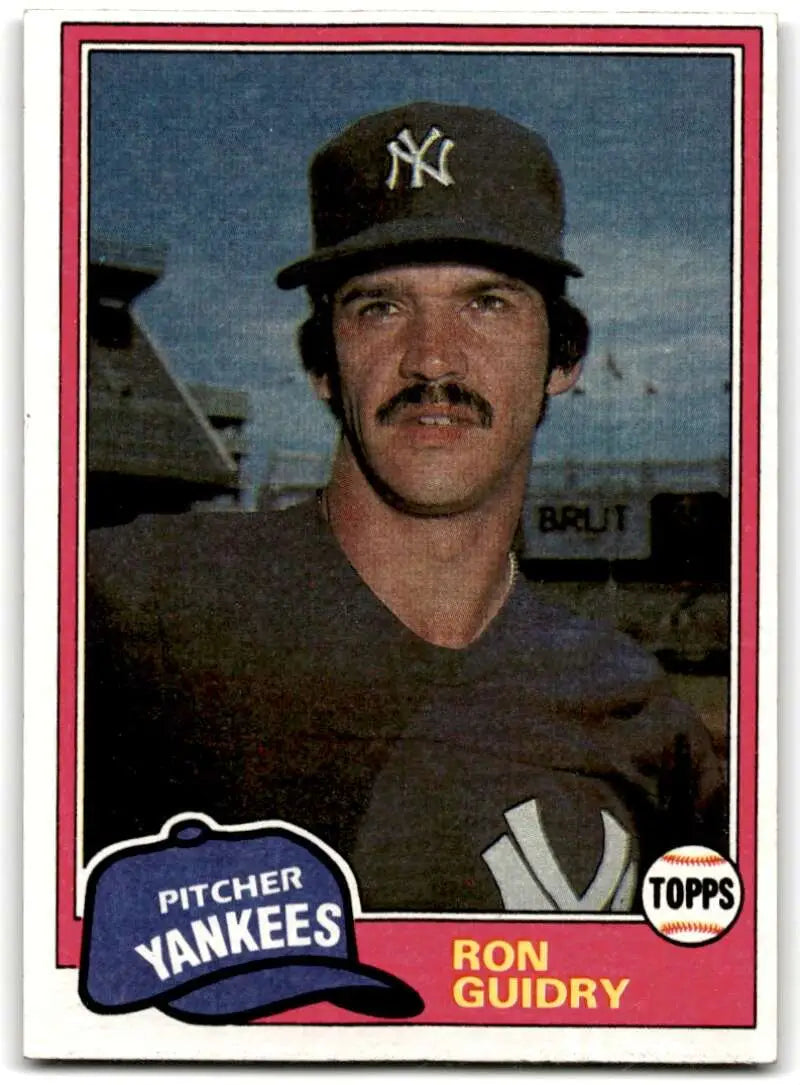 1981 Topps #250 Ron Guidry EX Excellent New York Yankees Baseball Card - Baseball Card Single