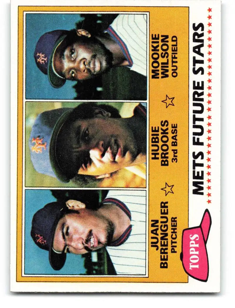 1981 Topps #259 Juan Berenguer/Hubie Brooks/Mookie Wilson EX Excellent RC Rookie New York Mets Baseball Card - Baseball