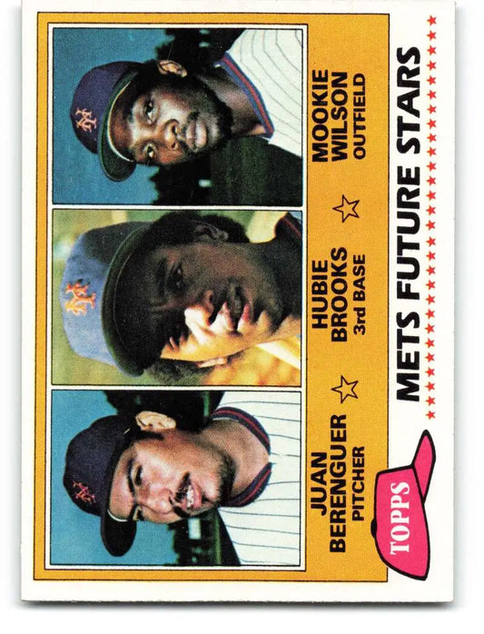 1981 Topps #259 Juan Berenguer/Hubie Brooks/Mookie Wilson EX Excellent RC Rookie New York Mets Baseball Card - Baseball