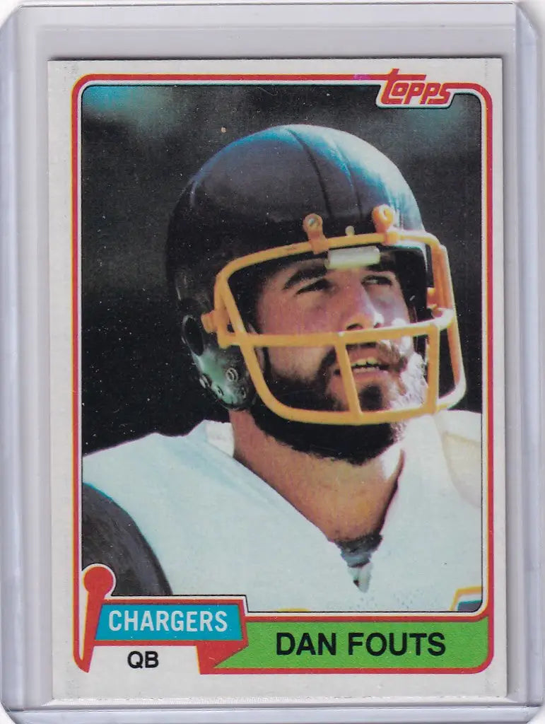 Football trading card of Dan Fouts QB Los Angeles Chargers 1981 Topps #265
