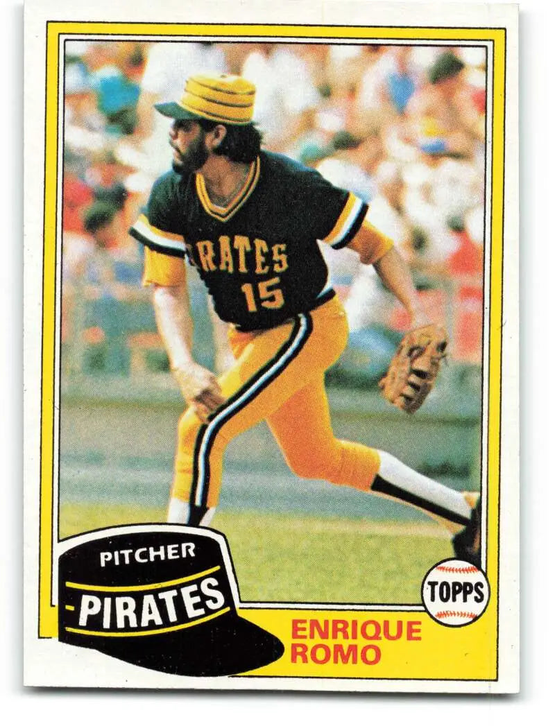 1981 Topps #28 Enrique Romo EX Excellent Pittsburgh Pirates Baseball Card - Baseball Card Single