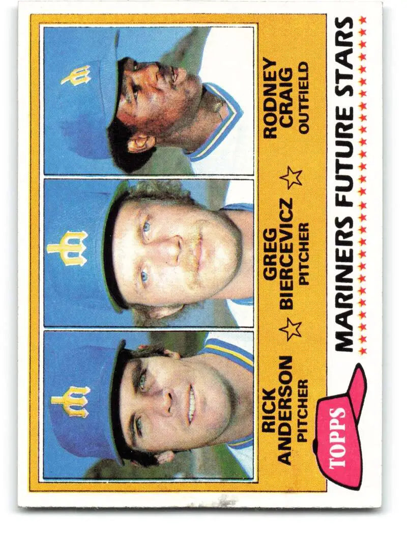 1981 Topps #282 Rick Anderson/Greg Biercevicz/Rodney Craig EX Excellent RC Rookie Seattle Mariners Baseball Card