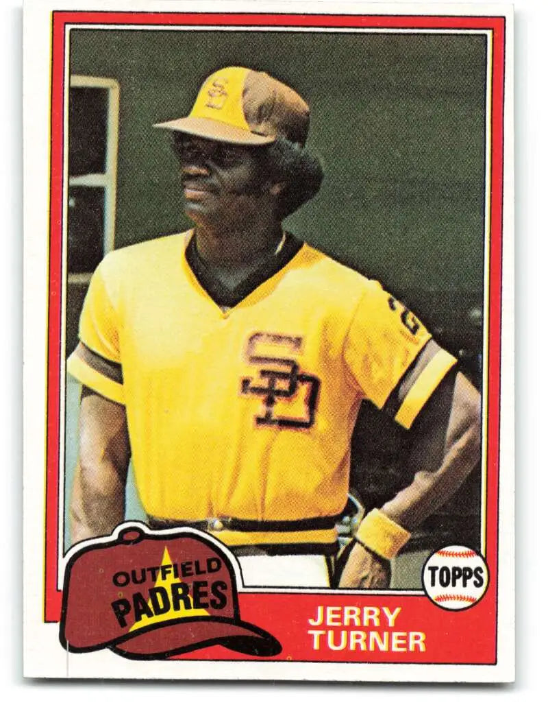 1981 Topps #285 Jerry Turner EX Excellent San Diego Padres Baseball Card - Baseball Card Single