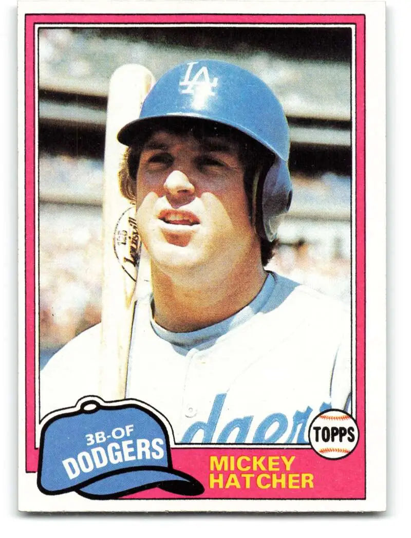 1981 Topps #289 Mickey Hatcher EX Excellent Los Angeles Dodgers Baseball Card - Baseball Card Single