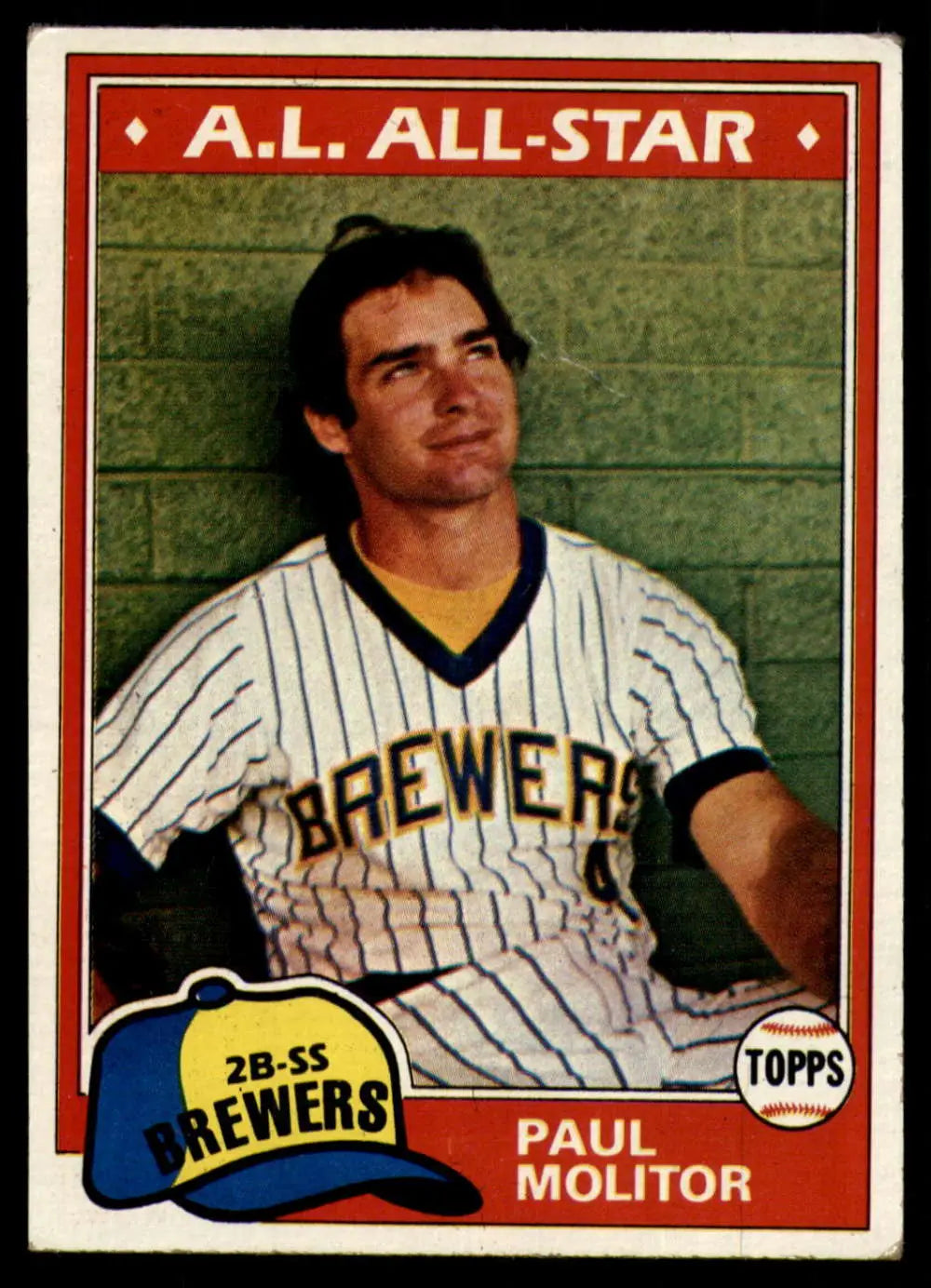 1981 Topps #300 Paul Molitor EX Excellent Milwaukee Brewers Baseball Card - Baseball Card Single