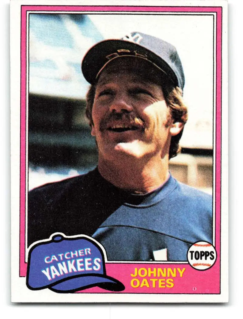 1981 Topps #303 Johnny Oates EX Excellent New York Yankees Baseball Card - Baseball Card Single