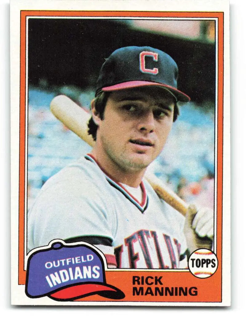 1981 Topps #308 Rick Manning EX Excellent Cleveland Indians Baseball Card - Baseball Card Single
