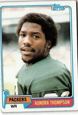 Aundra Thompson football card from 1981 Topps #314 featuring Green Bay Packers player