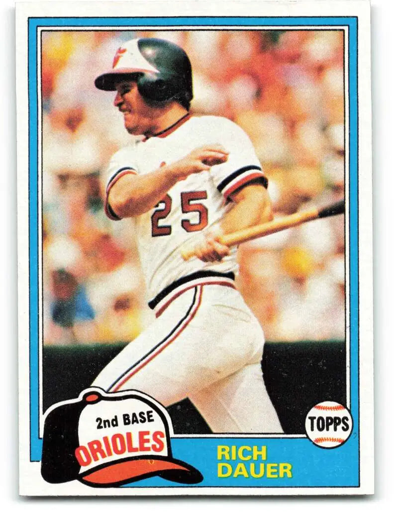 1981 Topps #314 Rich Dauer EX Excellent Baltimore Orioles Baseball Card - Baseball Card Single