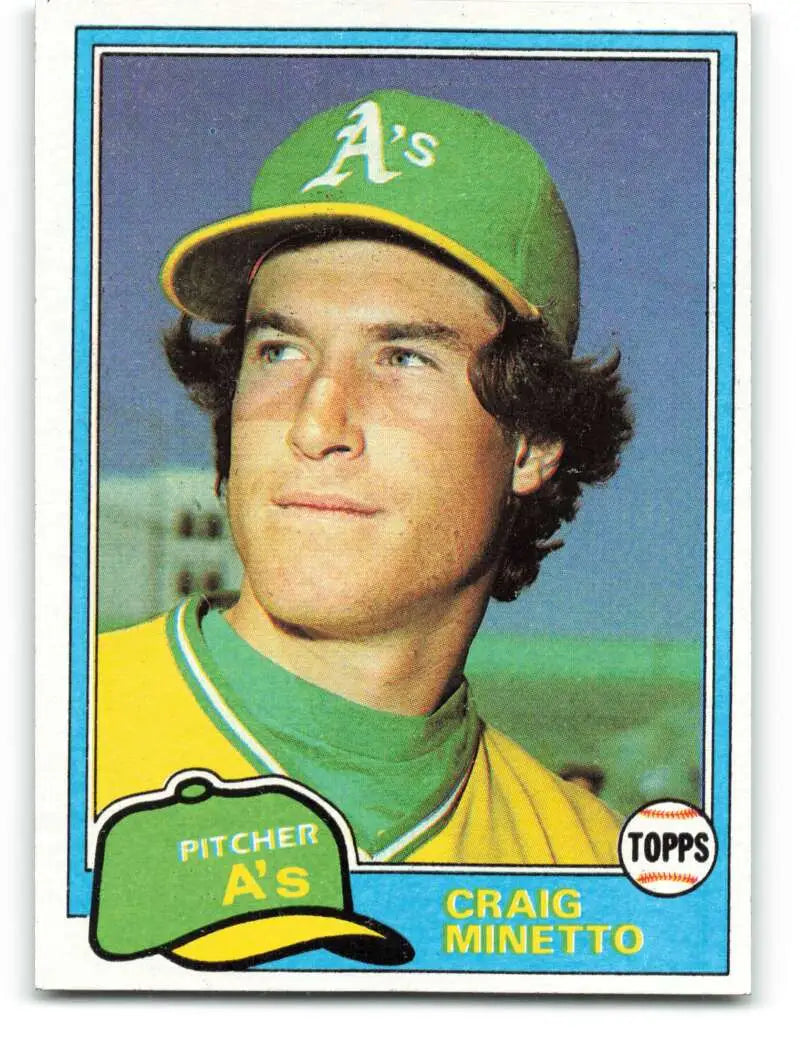 1981 Topps #316 Craig Minetto EX Excellent Oakland Athletics Baseball Card - Baseball Card Single