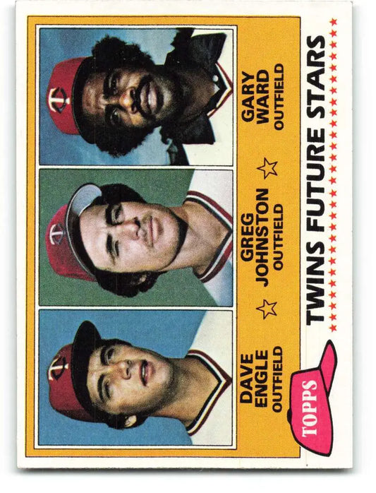 1981 Topps #328 Dave Engle/Greg Johnston/Gary Ward EX Excellent RC Rookie Minnesota Twins Baseball Card - Baseball Card