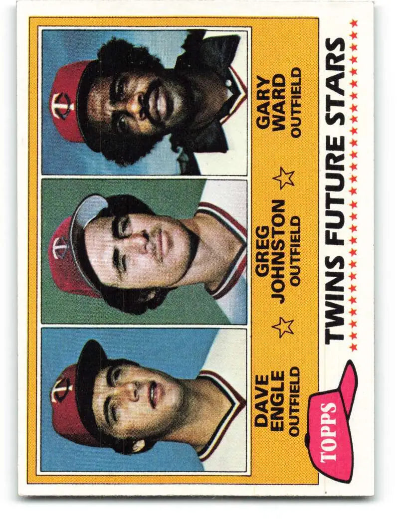 1981 Topps #328 Dave Engle/Greg Johnston/Gary Ward EX Excellent RC Rookie Minnesota Twins Baseball Card - Baseball Card