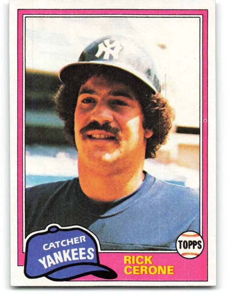 1981 Topps #335 Rick Cerone EX Excellent New York Yankees Baseball Card - Baseball Card Single