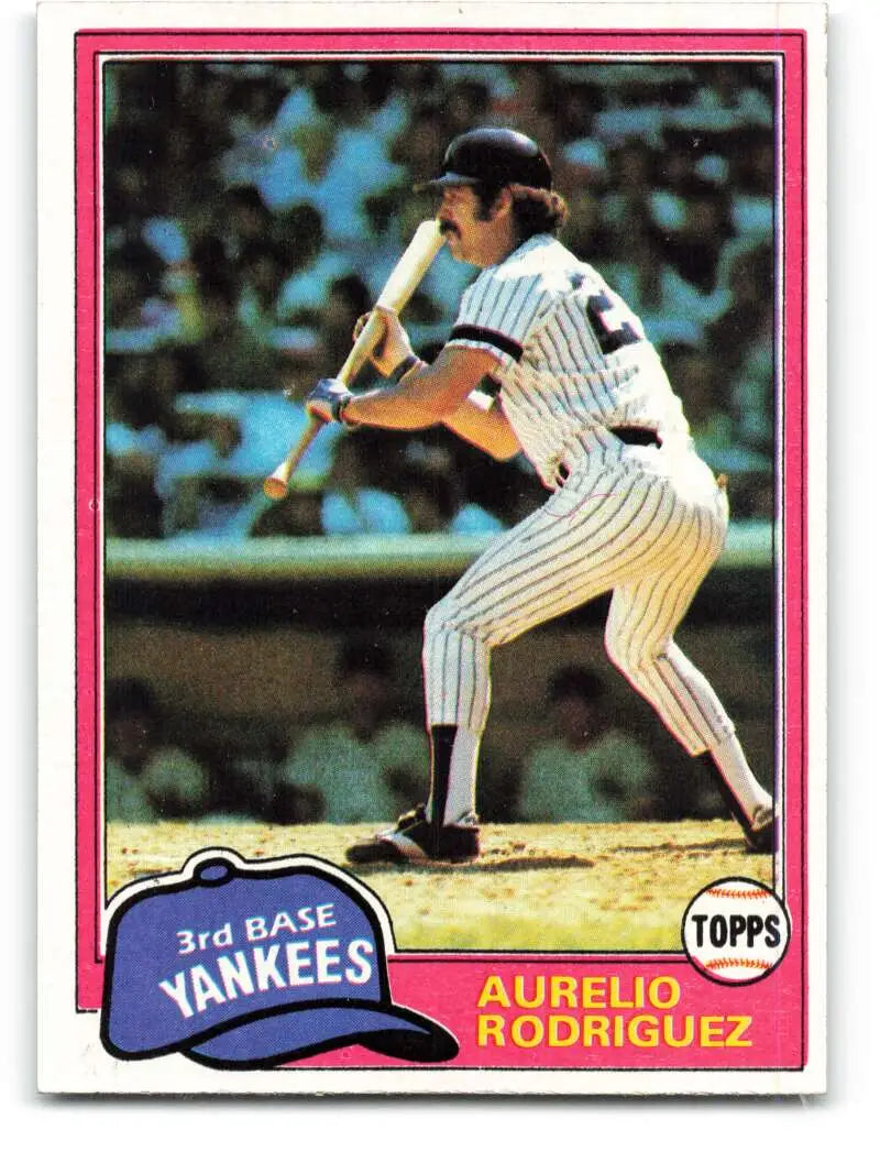 1981 Topps #34 Aurelio Rodriguez EX Excellent New York Yankees Baseball Card - Baseball Card Single