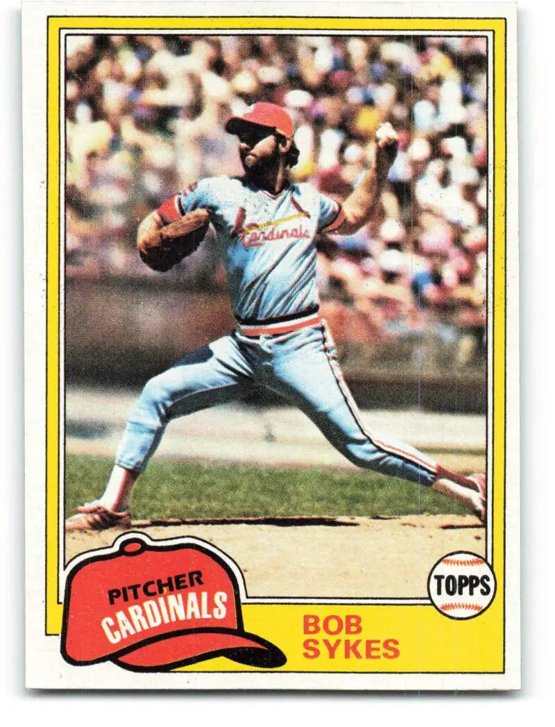 1981 Topps #348 Bob Sykes EX Excellent St. Louis Cardinals Baseball Card - Baseball Card Single