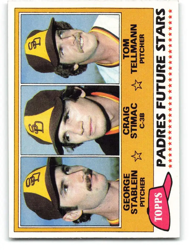 1981 Topps #356 George Stablein/Craig Stimac/Tom Tellmann EX Excellent RC Rookie San Diego Padres Baseball Card
