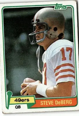 Steve DeBerg football card from 1981 Topps #364 featuring San Francisco 49ers player
