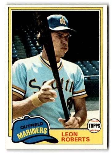 Vintage baseball trading card of Leon Roberts from 1981 Topps #368 with original gloss