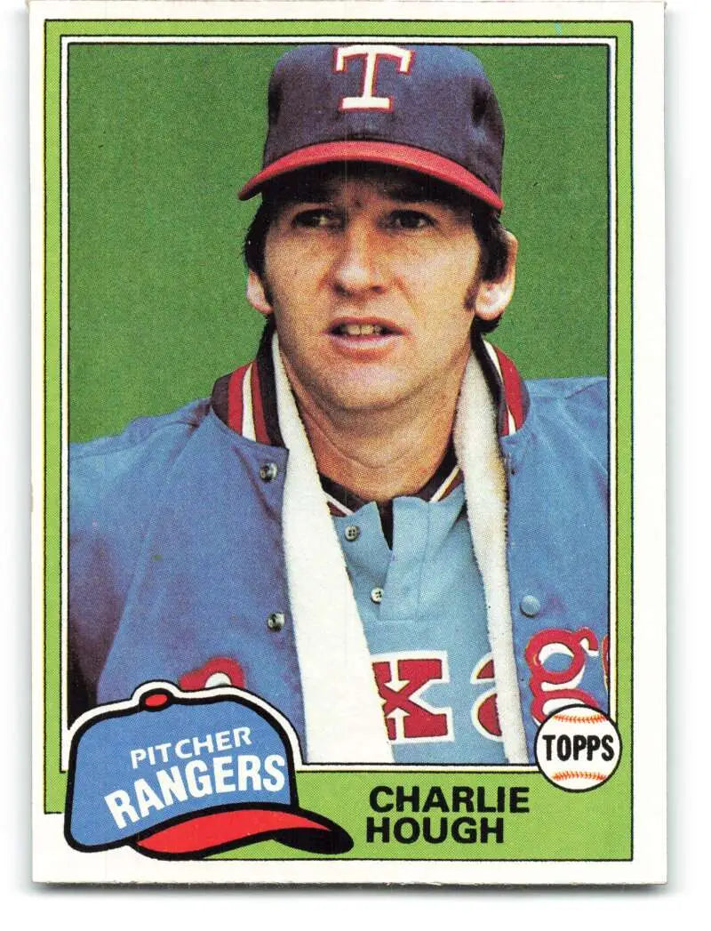 1981 Topps #371 Charlie Hough EX Excellent Texas Rangers Baseball Card - Baseball Card Single