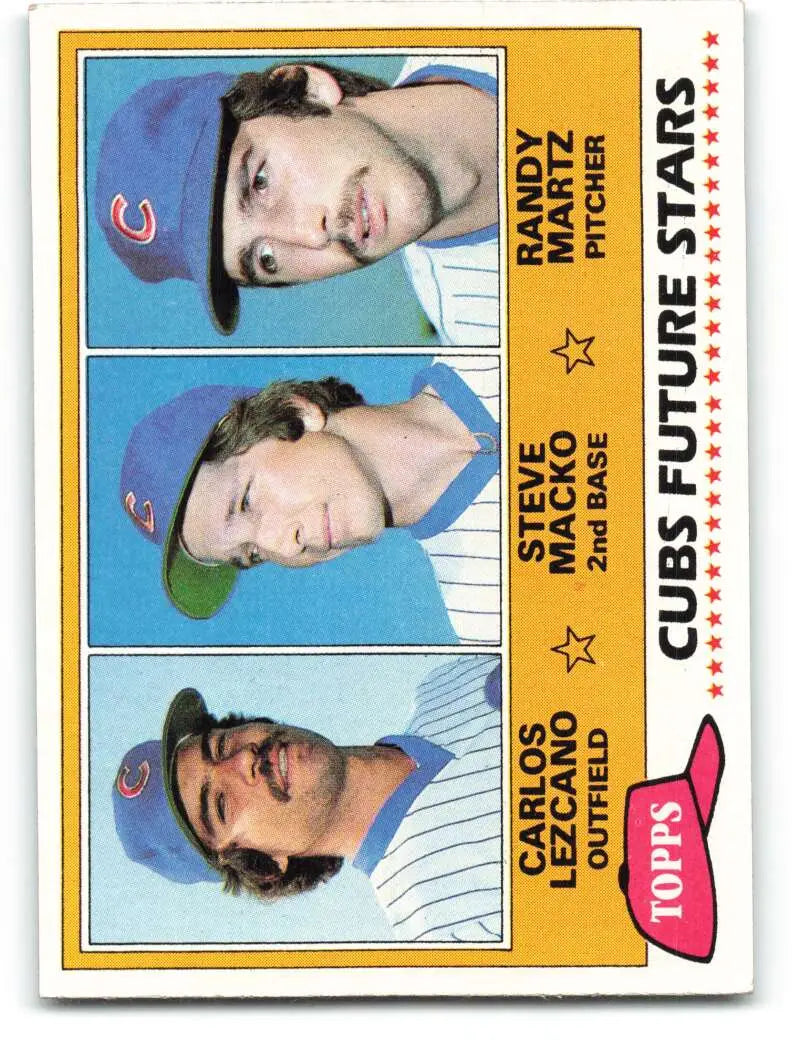 1981 Topps #381 Carlos Lezcano/Steve Macko/Randy Martz EX Excellent RC Rookie Chicago Cubs Baseball Card - Baseball