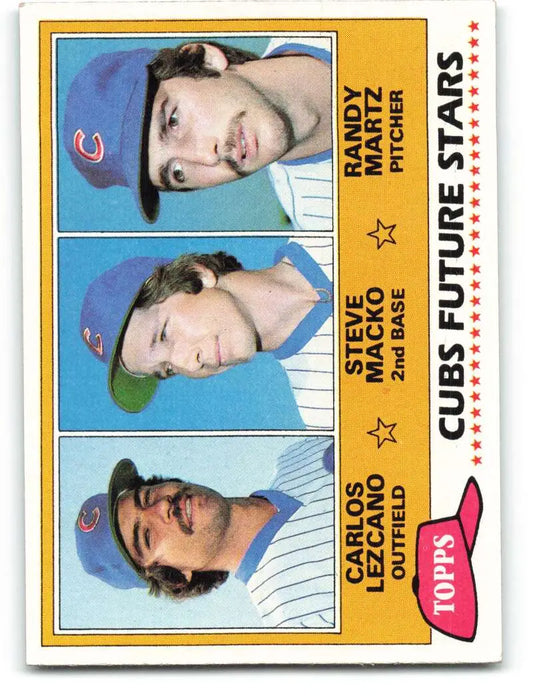 1981 Topps #381 Carlos Lezcano/Steve Macko/Randy Martz EX Excellent RC Rookie Chicago Cubs Baseball Card - Baseball