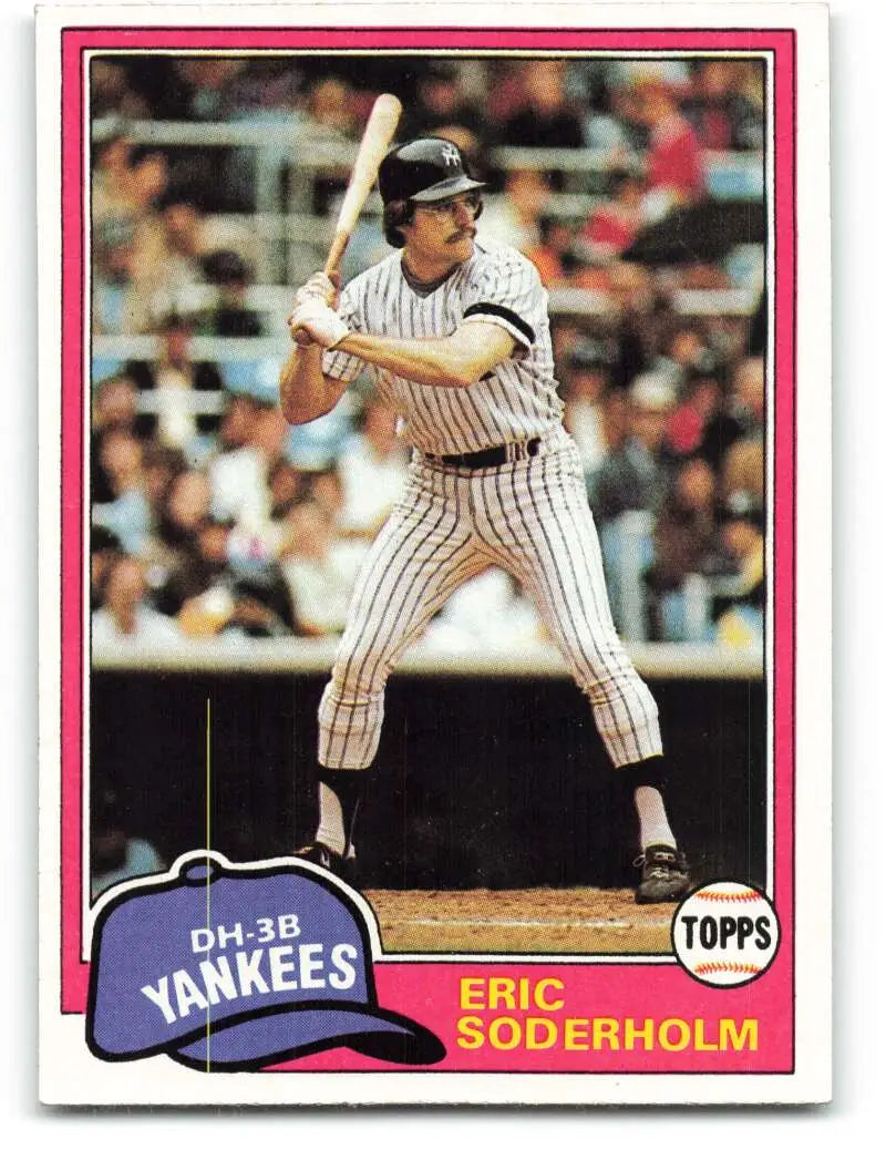 1981 Topps #383 Eric Soderholm EX Excellent New York Yankees Baseball Card - Baseball Card Single