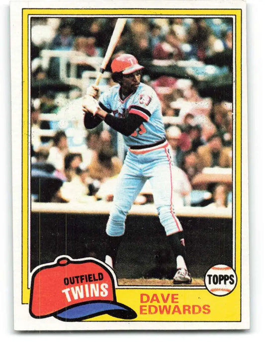 1981 Topps #386 Dave Edwards EX Excellent Minnesota Twins Baseball Card - Baseball Card Single