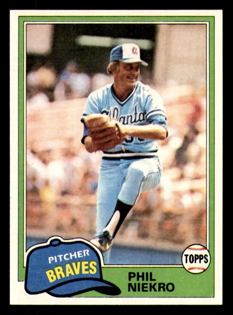 1981 Topps #387 Phil Niekro EX Excellent Atlanta Braves Baseball Card - Baseball Card Single