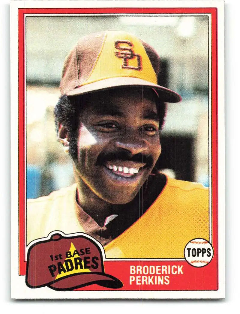 1981 Topps #393 Broderick Perkins EX Excellent San Diego Padres Baseball Card - Baseball Card Single