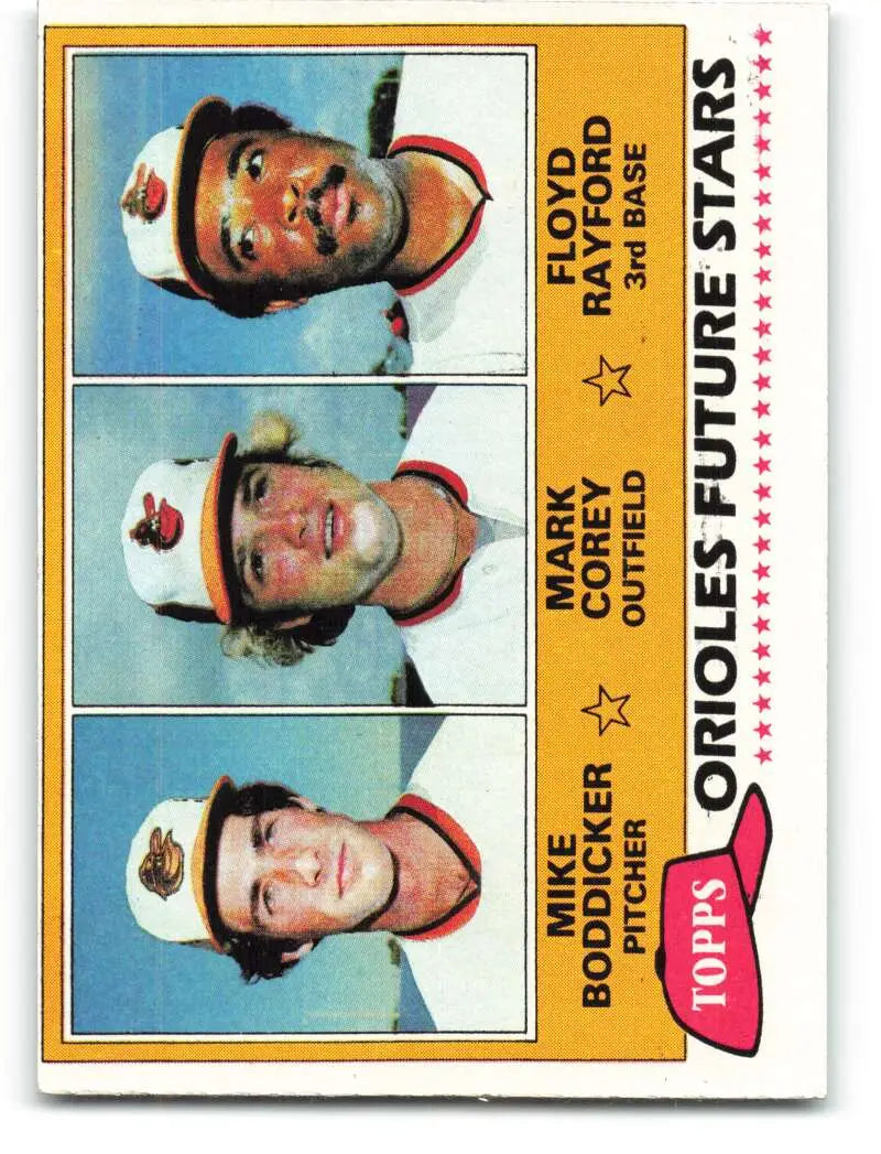 1981 Topps #399 Mike Boddicker/Mark Corey/Floyd Rayford EX Excellent RC Rookie Baltimore Orioles Baseball Card