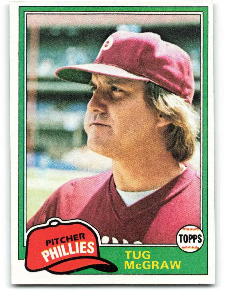1981 Topps #40 Tug McGraw EX Excellent Philadelphia Phillies Baseball Card - Baseball Card Single