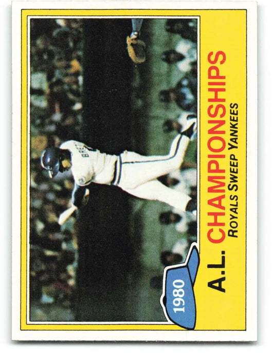 1981 Topps #401 AL Champs EX Excellent Kansas City Royals Baseball Card - Baseball Card Single