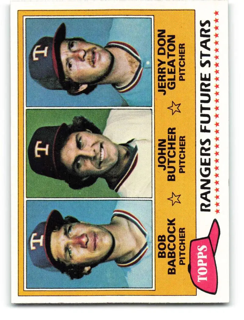1981 Topps #41 Bob Babcock/John Butcher/Jerry Don Gleaton EX Excellent RC Rookie Texas Rangers Baseball Card - Baseball