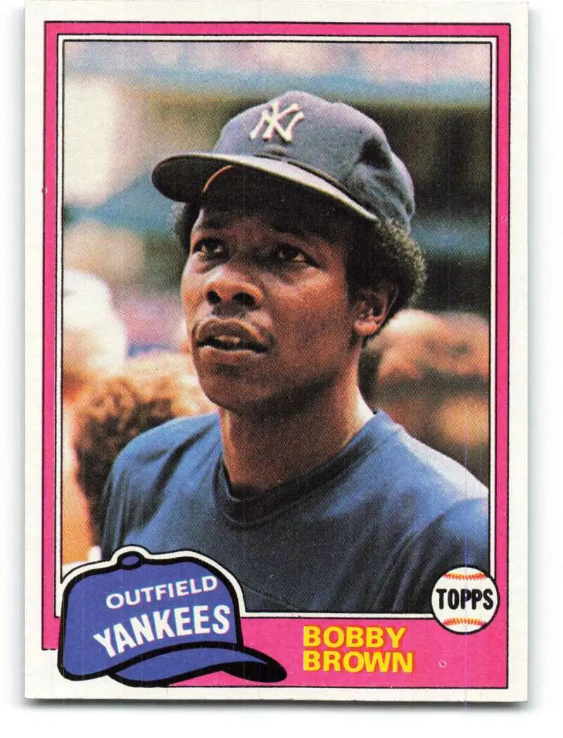 1981 Topps #418 Bobby Brown EX Excellent New York Yankees Baseball Card - Baseball Card Single