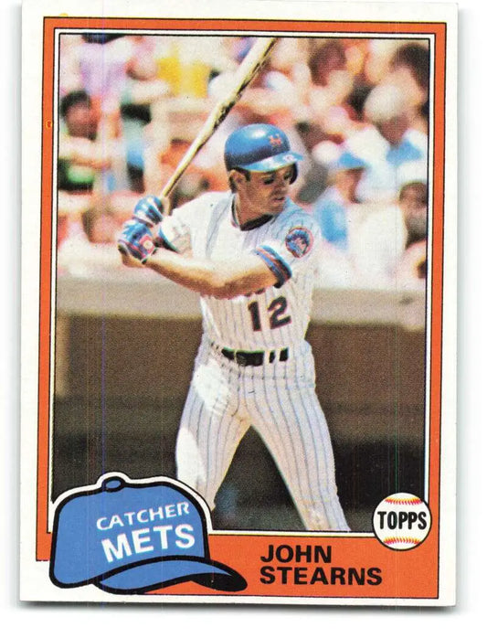 1981 Topps #428 John Stearns EX Excellent New York Mets Baseball Card - Baseball Card Single