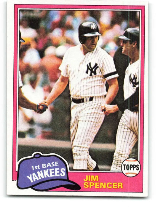 1981 Topps #435 Jim Spencer EX Excellent New York Yankees Baseball Card - Baseball Card Single
