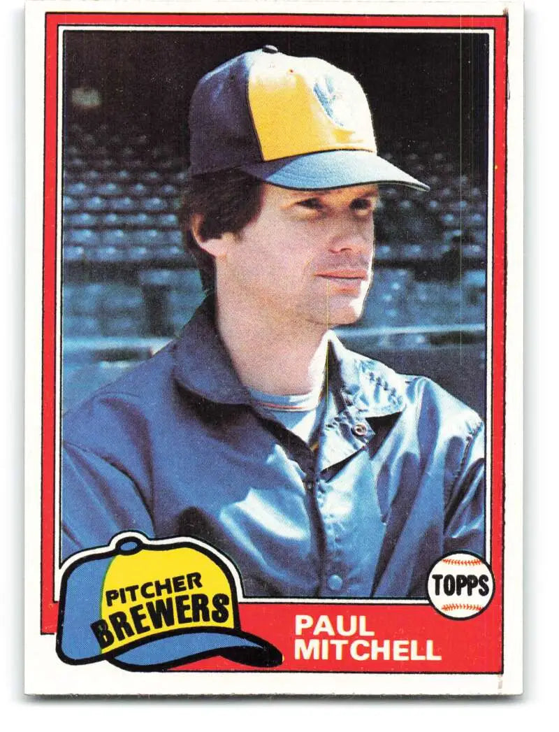 1981 Topps #449 Paul Mitchell EX Excellent Milwaukee Brewers Baseball Card - Baseball Card Single