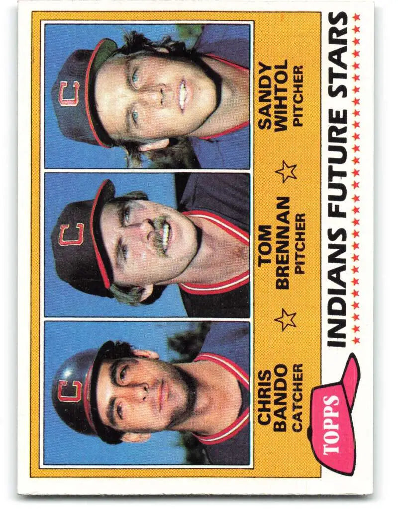 1981 Topps #451 Chris Bando/Tom Brennan/Sandy Wihtol EX Excellent RC Rookie Cleveland Indians Baseball Card - Baseball