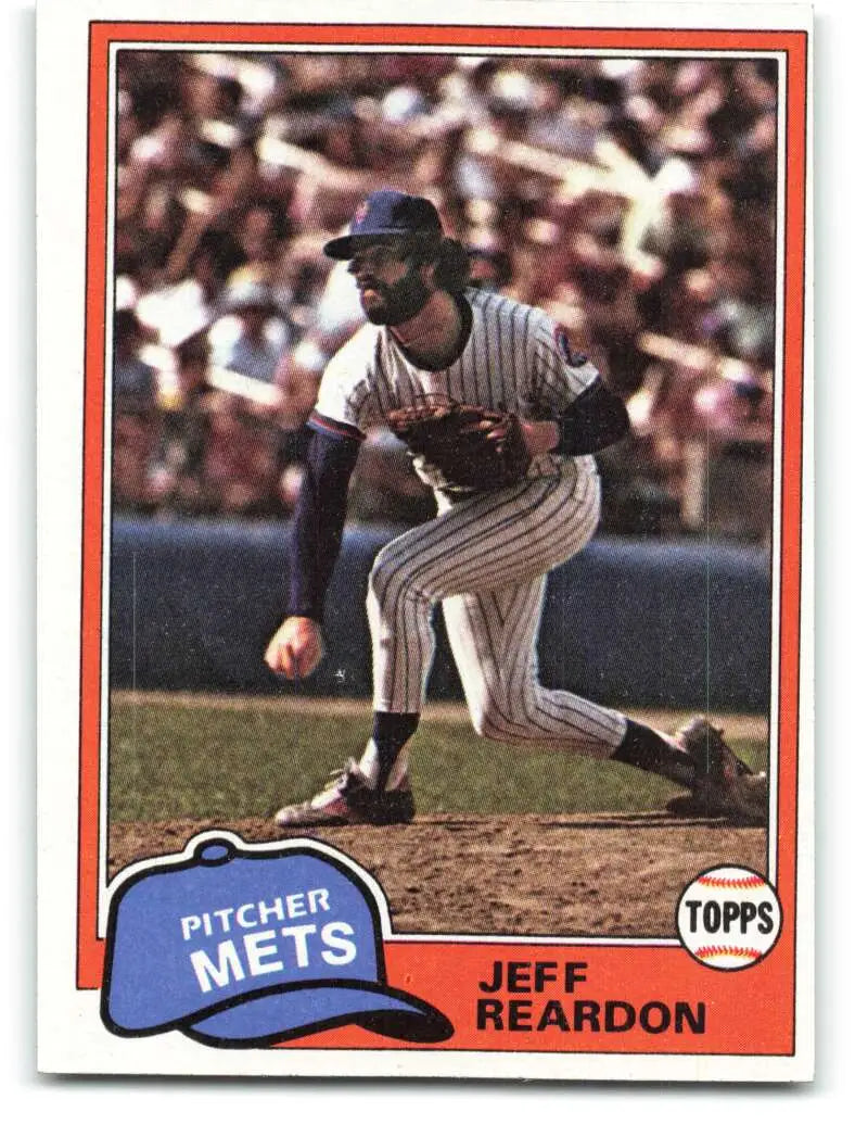 1981 Topps #456 Jeff Reardon EX Excellent RC Rookie New York Mets Baseball Card - Baseball Card Single