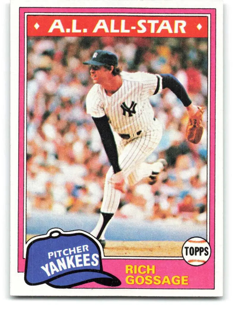 1981 Topps #460 Rich Gossage EX Excellent New York Yankees Baseball Card - Baseball Card Single