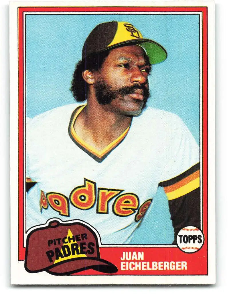 1981 Topps #478 Juan Eichelberger EX Excellent RC Rookie San Diego Padres Baseball Card - Baseball Card Single