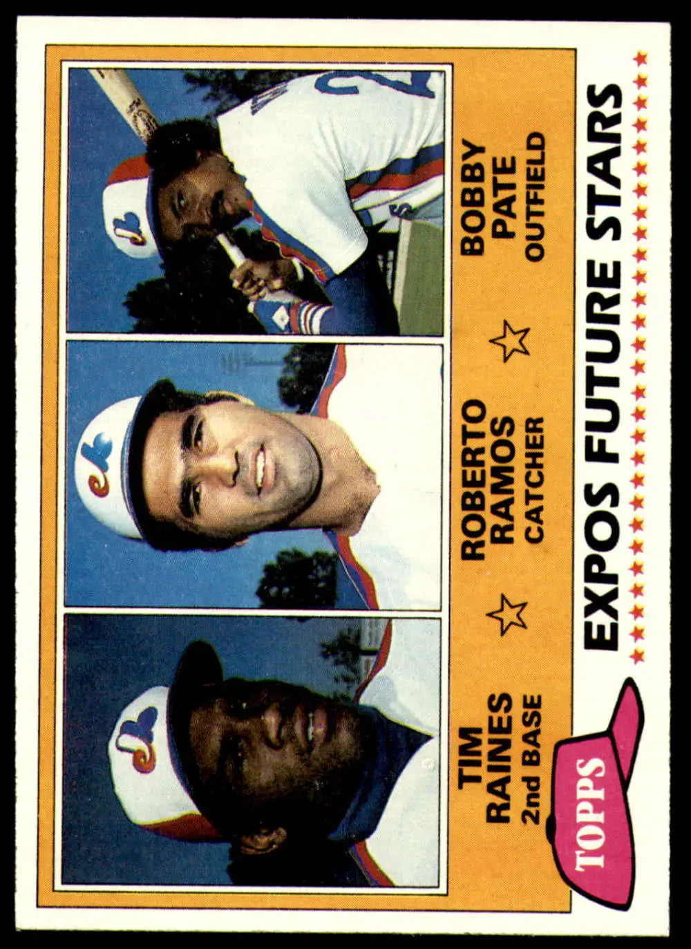 1981 Topps #479 /Tim Raines/Roberto Ramos/Bob Pate EX Excellent RC Rookie Montreal Expos Baseball Card - Baseball Card