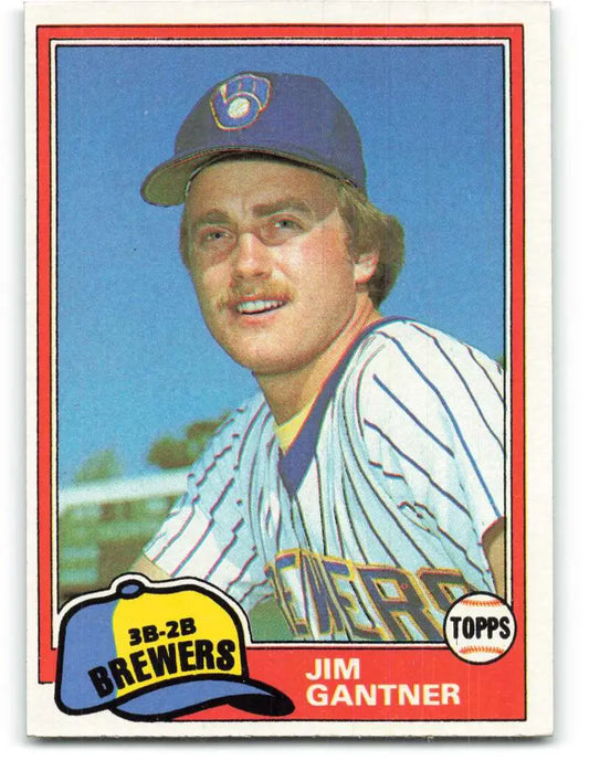 1981 Topps #482 Jim Gantner EX Excellent Milwaukee Brewers Baseball Card - Baseball Card Single