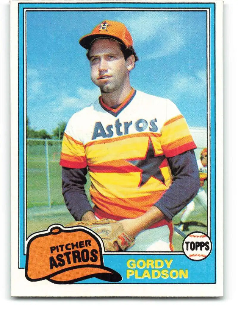 1981 Topps #491 Gordy Pladson EX Excellent RC Rookie Houston Astros Baseball Card - Baseball Card Single