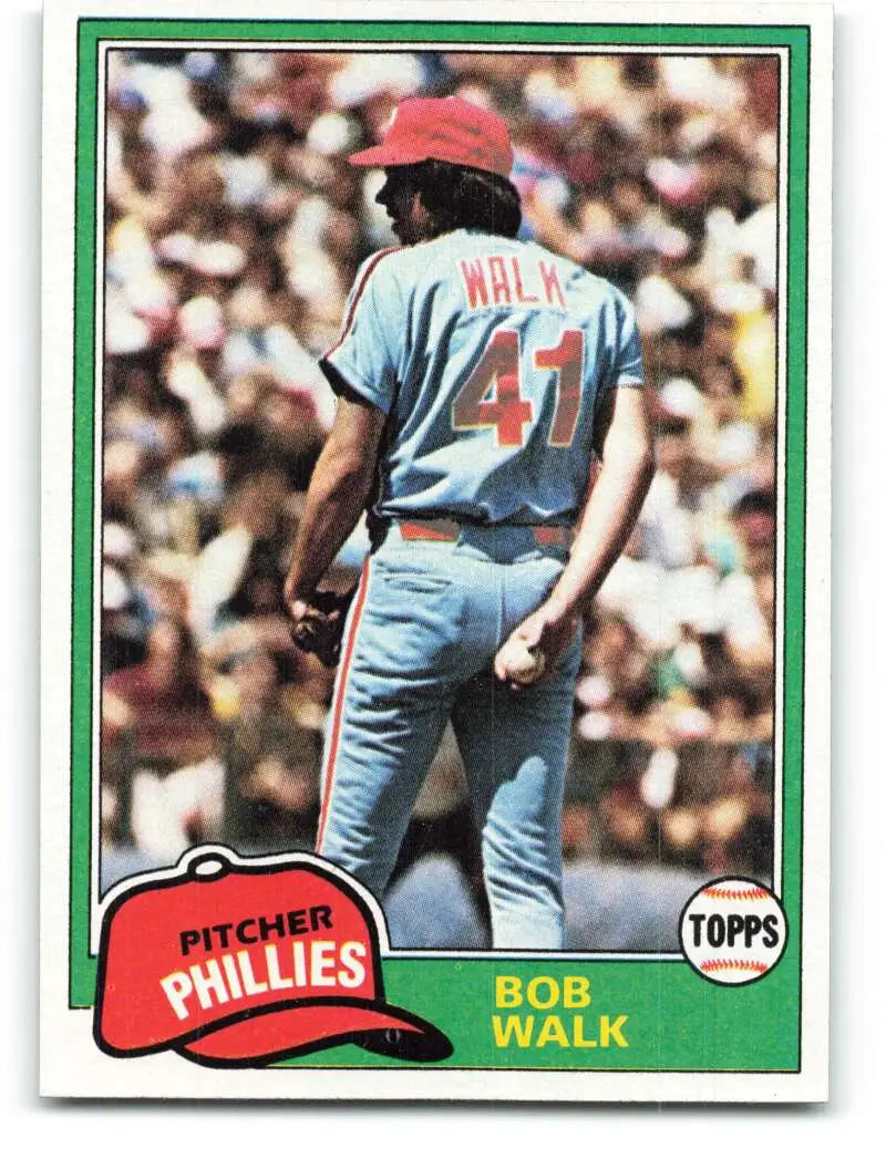 1981 Topps #494 Bob Walk EX Excellent RC Rookie Philadelphia Phillies Baseball Card - Baseball Card Single